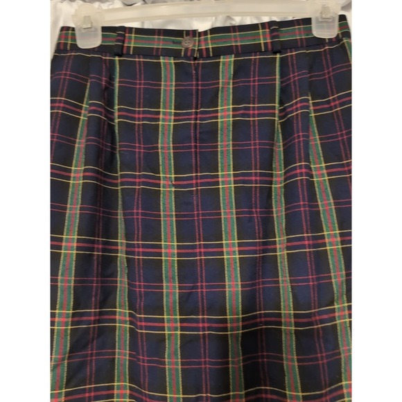 VTG Susan Bristol Plaid Maxi Skirt Sz 14 Navy Green 90s Academia Tartan Heritage - Picture 2 of 10